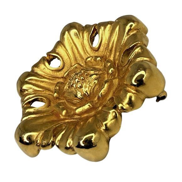Erwin Pearl Gold Plated Floral Brooch Pin Statement Jewelry Elegant Signed RARE - Picture 14 of 16